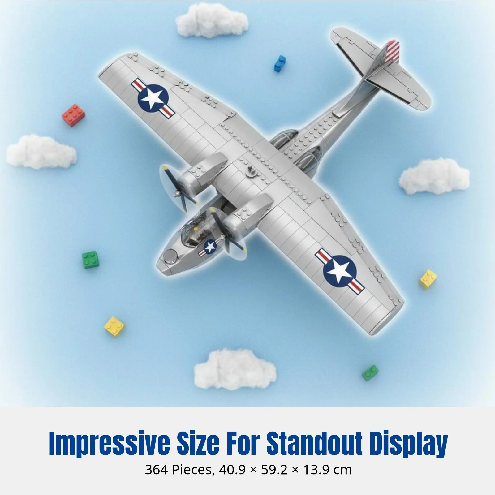 

PBY-5A Oceanic Seaplane Building Blocks Model, Small Piece Educational Toy, Creative Assembly