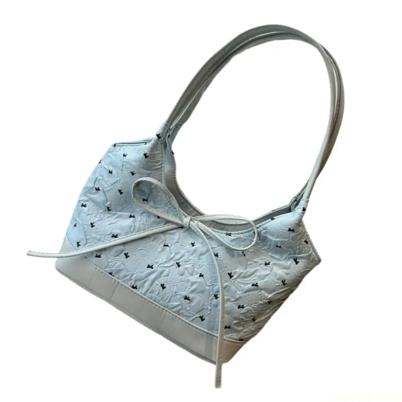 

X90D Сумка на плечо для пассажиров Элегантная деталь с бантами Просторная внутренняя сумка под мышками Сумка из искусственной с