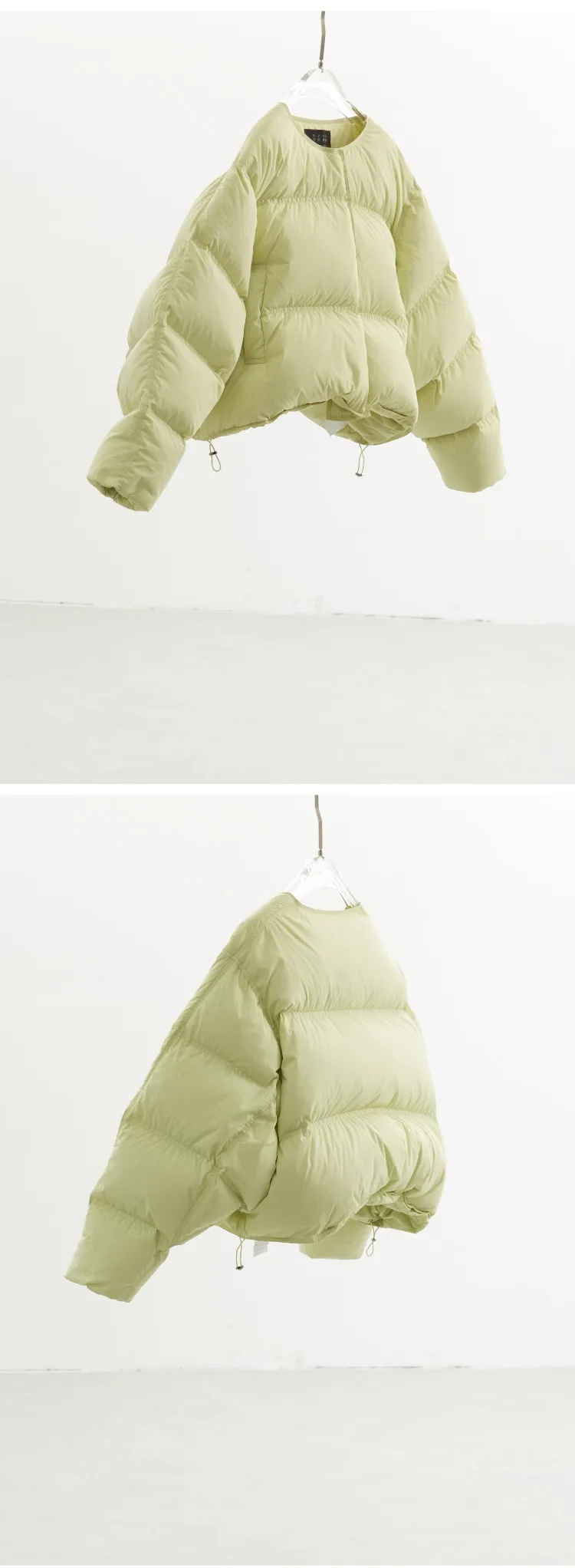 Collarless Short down Jacket, Petite Size, 90% White Duck down Puffer Jacket, Thickened Women's Coat