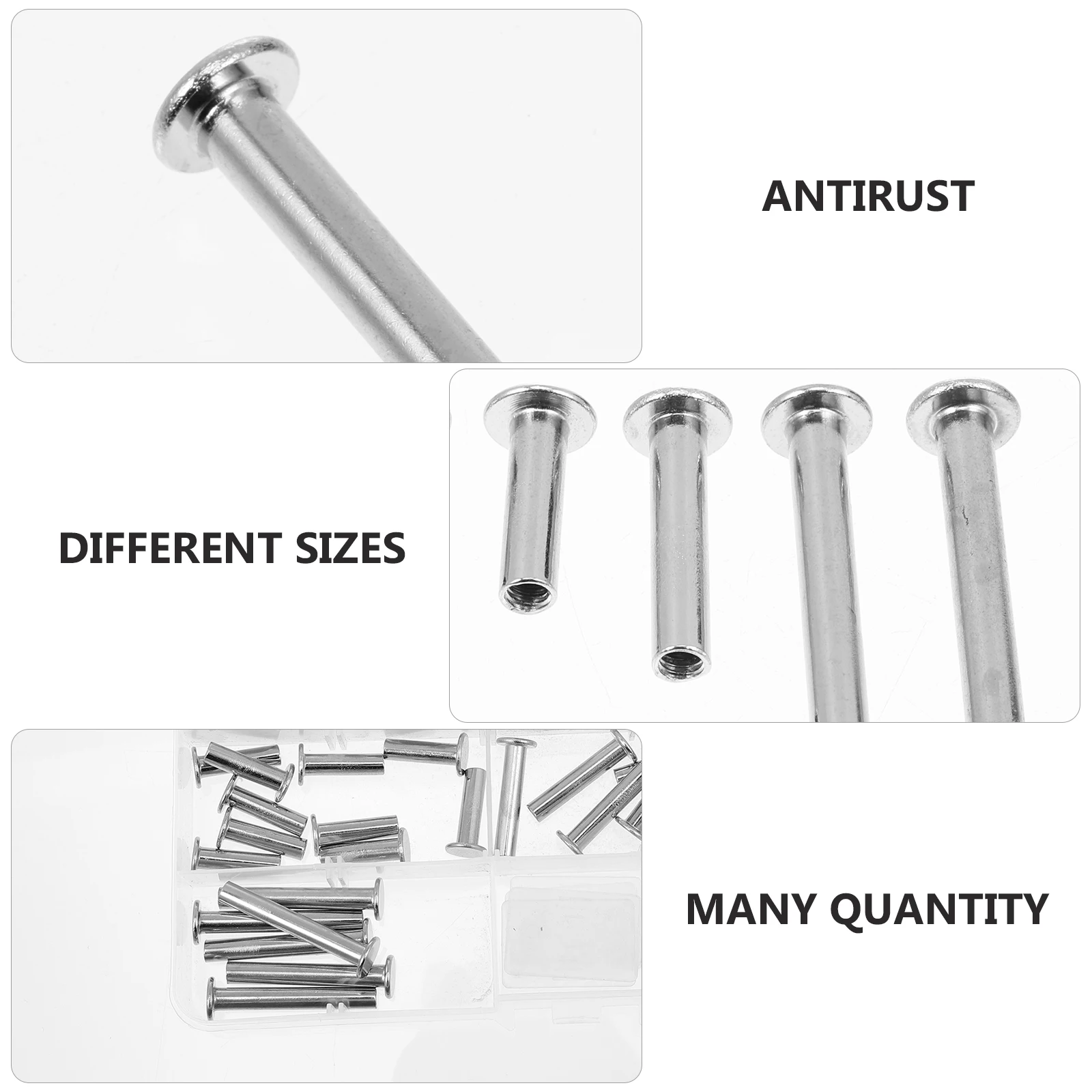 

Stainless Steel Rivet Set Binding Screws Scrapbook Post Photo Album Craft Supplies Oxidation Resistance Reusable Screwdriver
