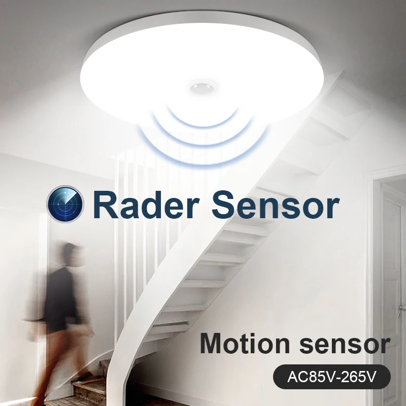 Led Motion Sensor Light 85-220V Ceiling Lamp For Home Corridor Stair Veranda Living Room Bedroom Rader Sensor Smart Night Light