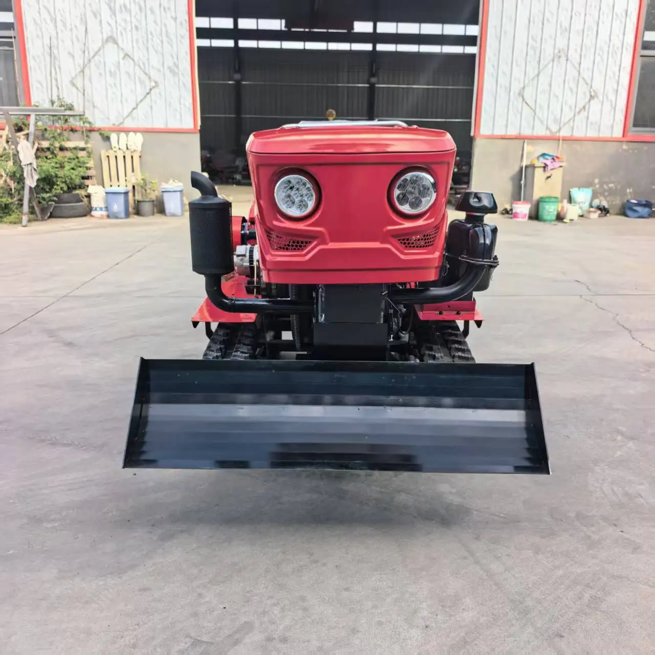 Compact Ride-on Crawler Mini Tractor Multifunctional Agricultural Rotary Tiller Farm Land Plowing Cultivating Equipment