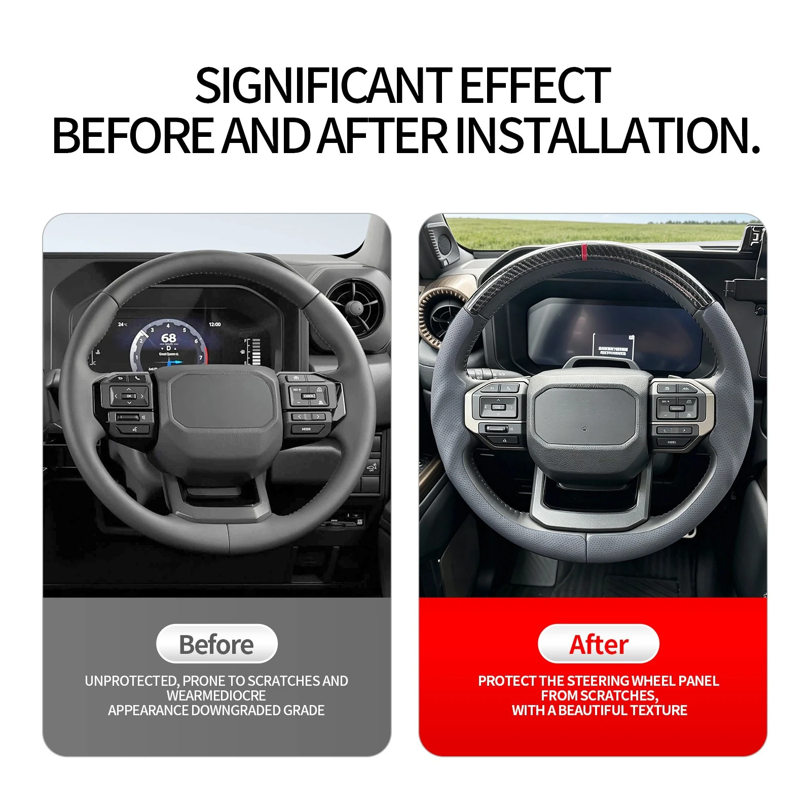 For Toyota Land Cruiser FJ 2026 Car 3-section Steering Wheel Cover All-inclusive Ultra-thin Non-slip Sweat-absorb Handle Cover