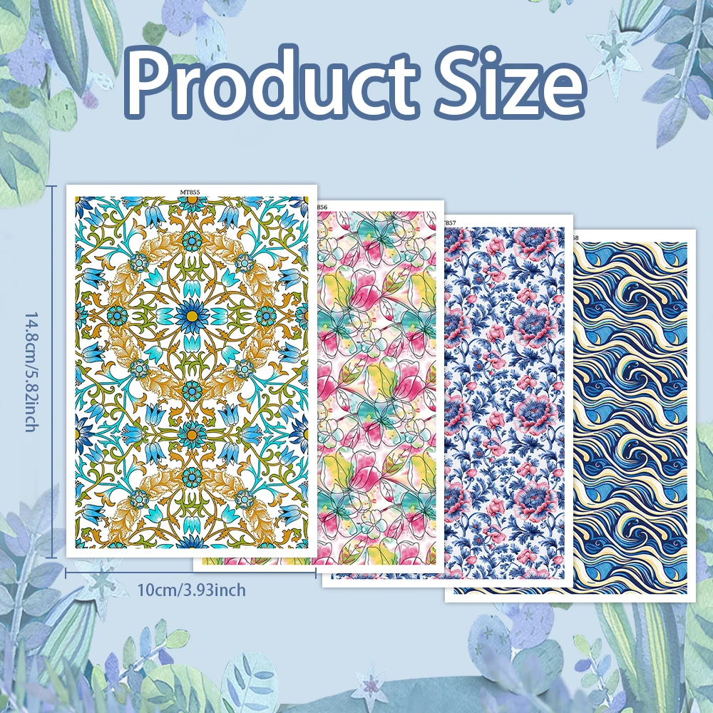 Ethnic Style Flower Ocean Waves Soft Ceramic Earrings Water Soluble Disposable Sticker for Diy Jewelry Making Decal