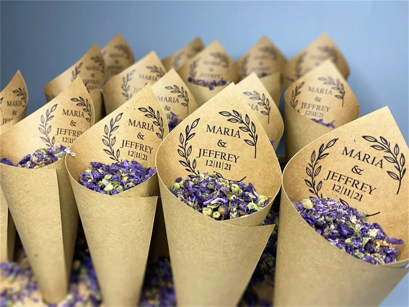 25PCS Wedding Confetti Favors, DIY Cones Set, Biodegradable Confetti for Guests, Petal Confetti, Flower Confetti, Compostable