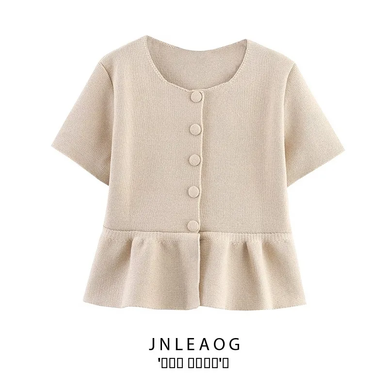 

Faionable ort Sve вязаная юбка-джат женская осенняя новинка JNLEAOG открытый кардиган из полиэфирного волокна