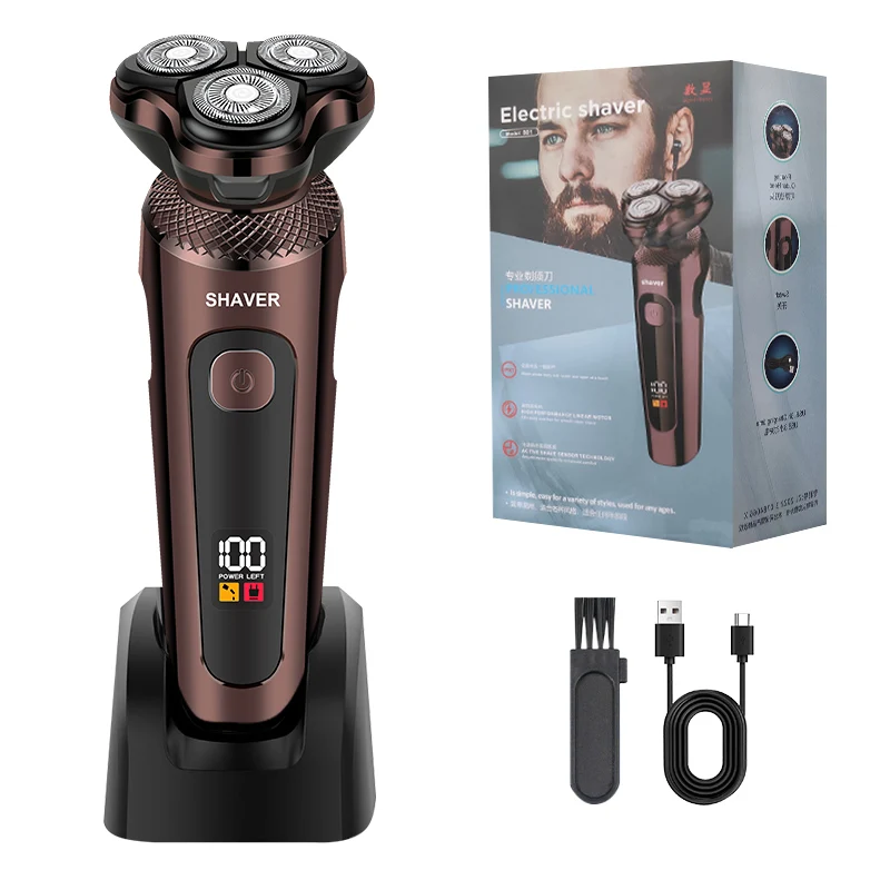 Barbeador elétrico recarregável masculino multifuncional premium, cabeça de aço inoxidável de alta qualidade ajustável para corpo, usb doméstico