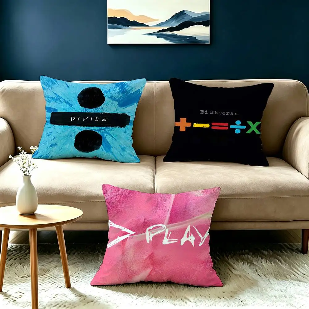 Singer Ed Sheeran Hit Album Pillow Case Square Double-Sided Sofa Cushion Cover Bedroom Bedside Pillow