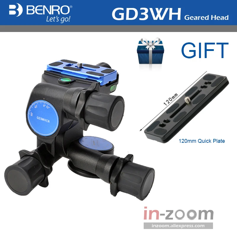 Benro GD3WH CN three-dimensional gear head PTZ magnesium alloy SLR photography tripod Panoramic photography GD3WHCN head 2