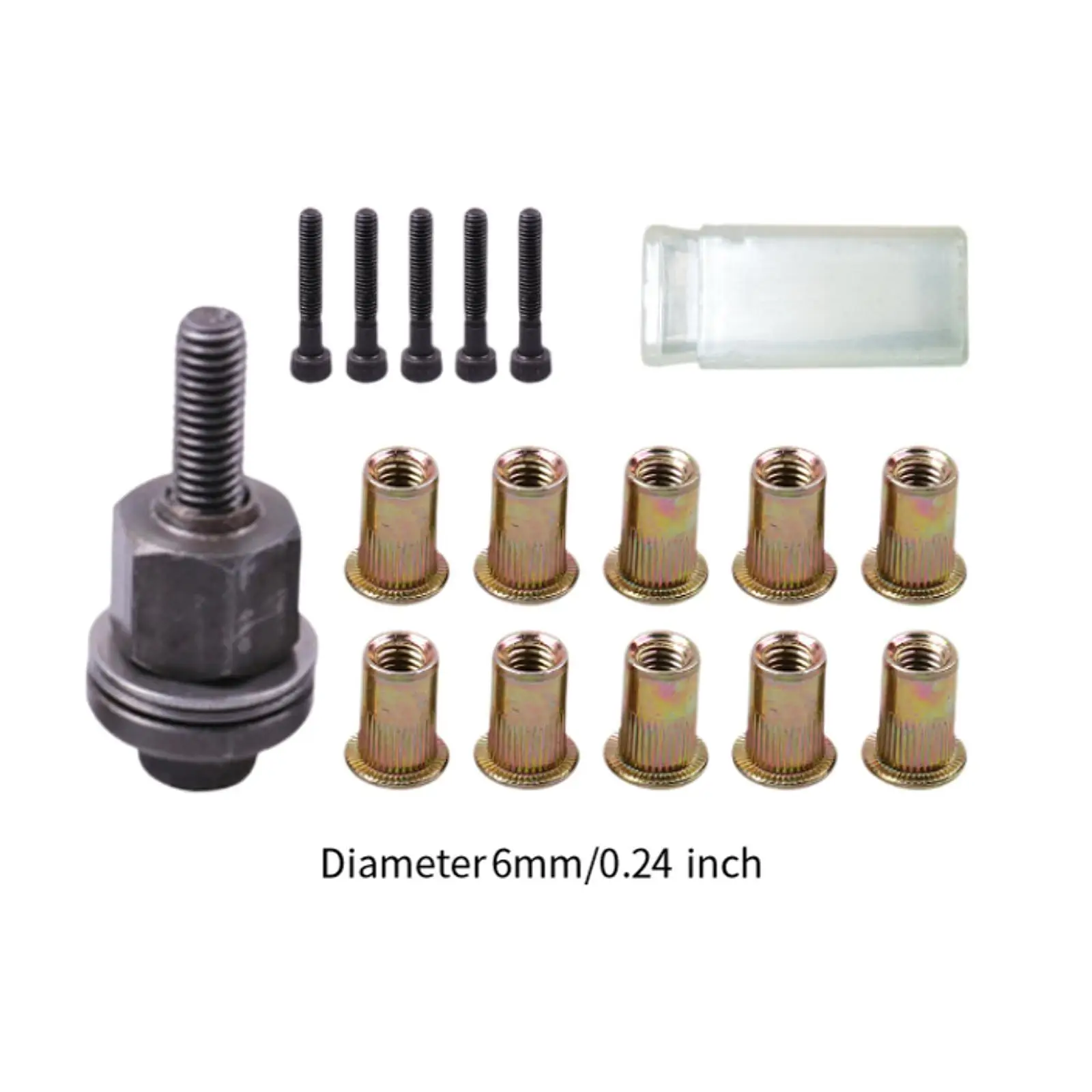Hand Rivet Nut Tool, Drill Adapter, Easy to Use Portable Rivet Nut Insert, M3 to , Replacement Mandrel for Furniture, DIY