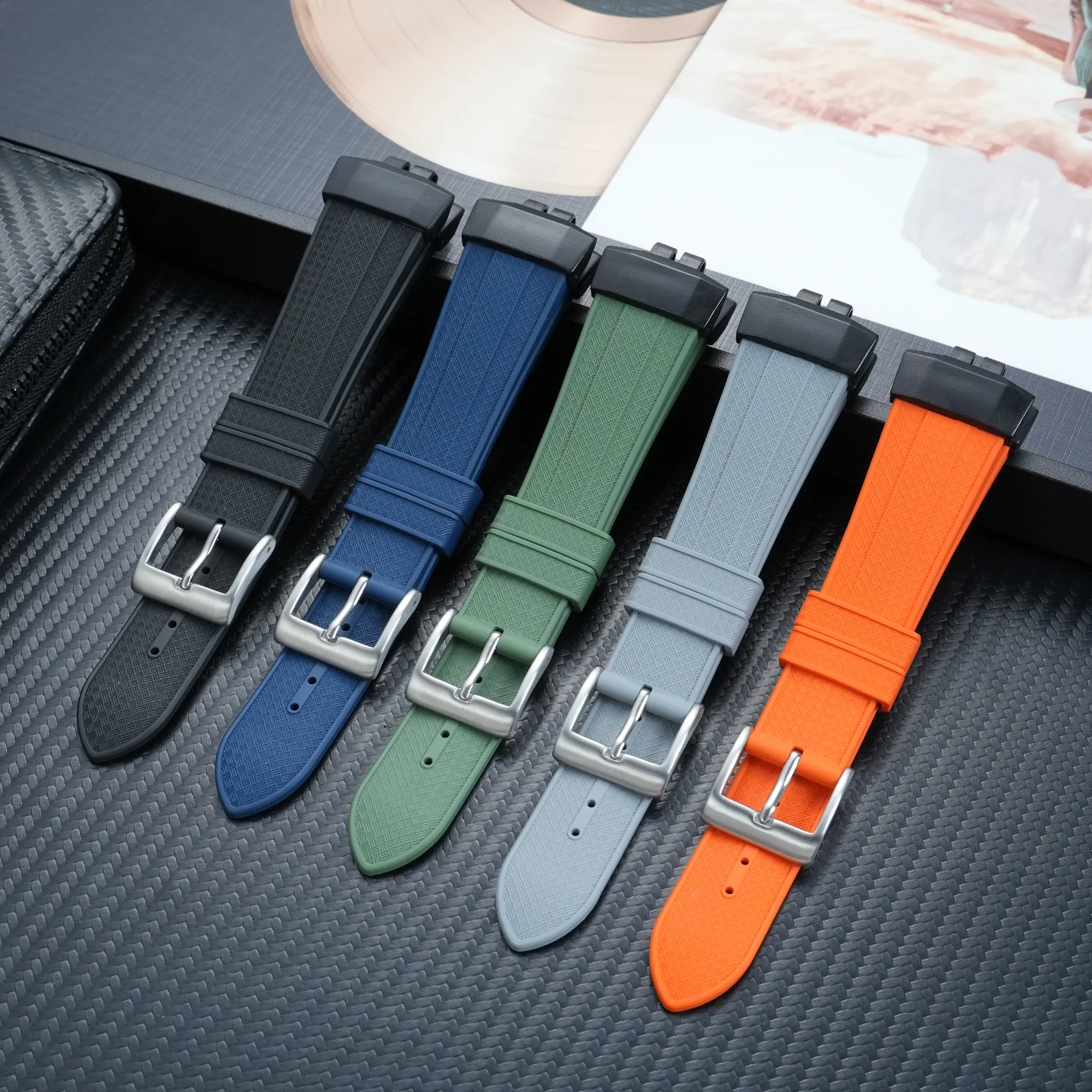 FKM Rubber Replacement Watch Strap for Casio G-Shock GBD-200 Module 3506 Waterproof Sport Band
