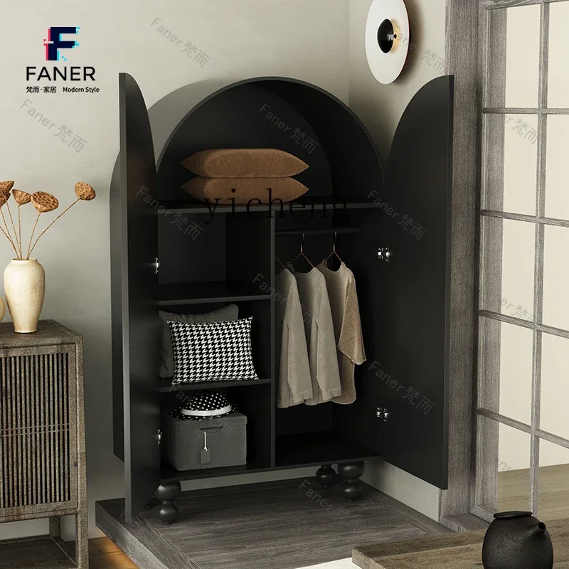 

ZK modern simple solid wood wardrobe household bedroom wall storage locker multi-function installation-free decorative figurines