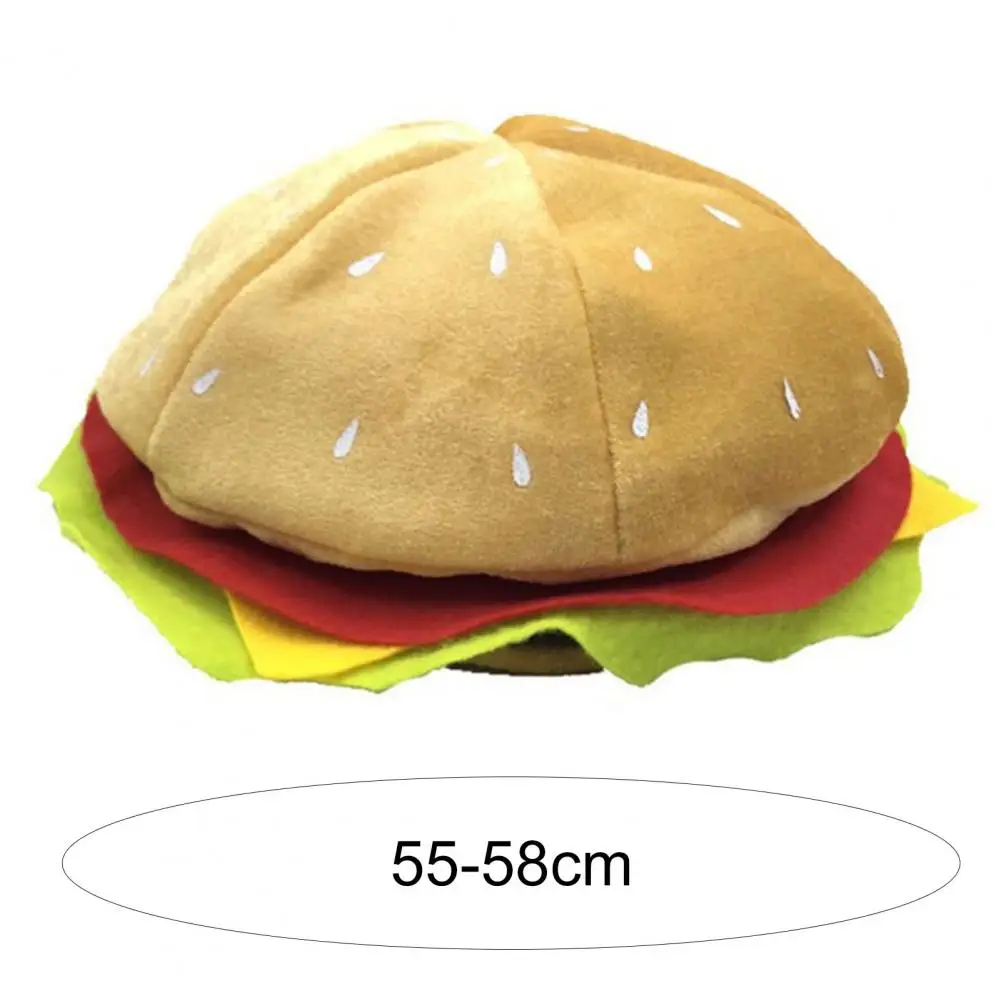 Men Hamburger Hat  Funny   Adults Hamburger Hat Female Male Cheeseburger Hamburger Cap