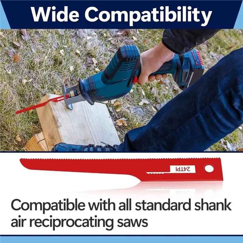 Y42A-Air Reciprocating Saw Blades 12Pcs 24TPI Fine Pneumatic Body For Standard 1/2