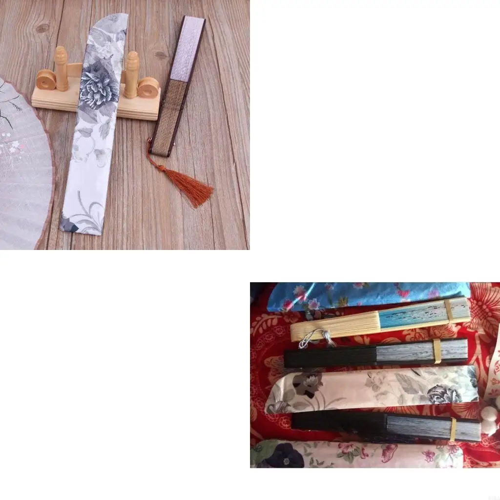 Elegant Folding Hand Fan Bag Holder Dustproof Protector for Case Cover Wed