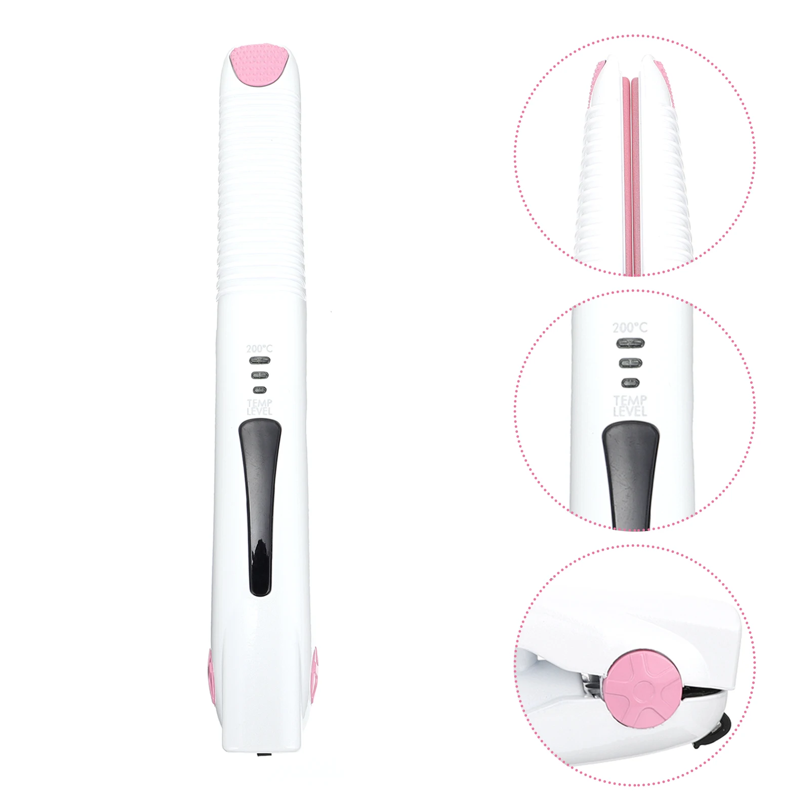 Cordless Hair Straightener Curler Rechargeable 3 Temperature Modes Compact Lightweight for Travel Easy to Use USB Charging