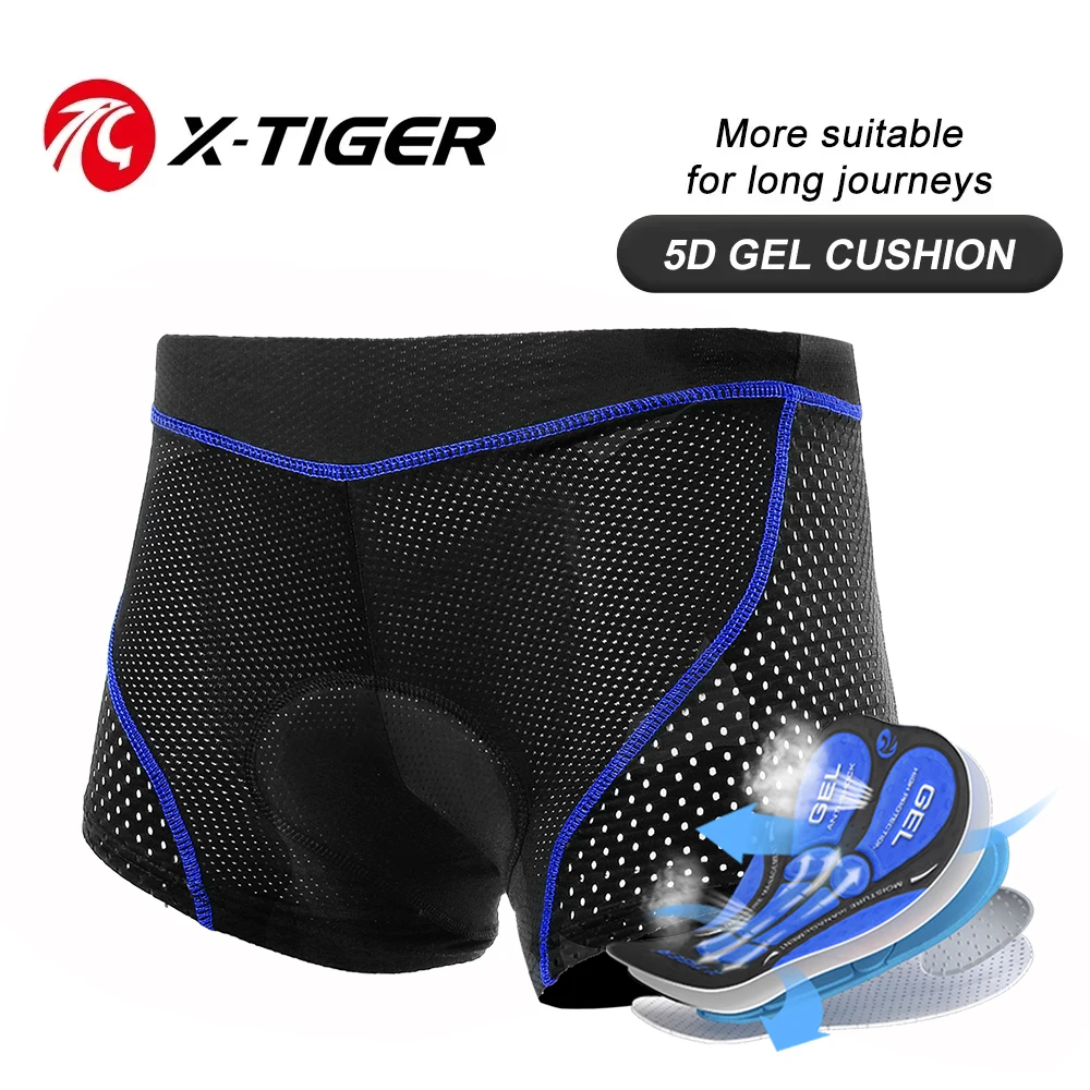 X-TIGER Men's Cycling Underwear Shorts 5D Gel Pad Breathable Non-Slip Bike Shorts Bike Underpant MTB Road Bike Riding Shorts