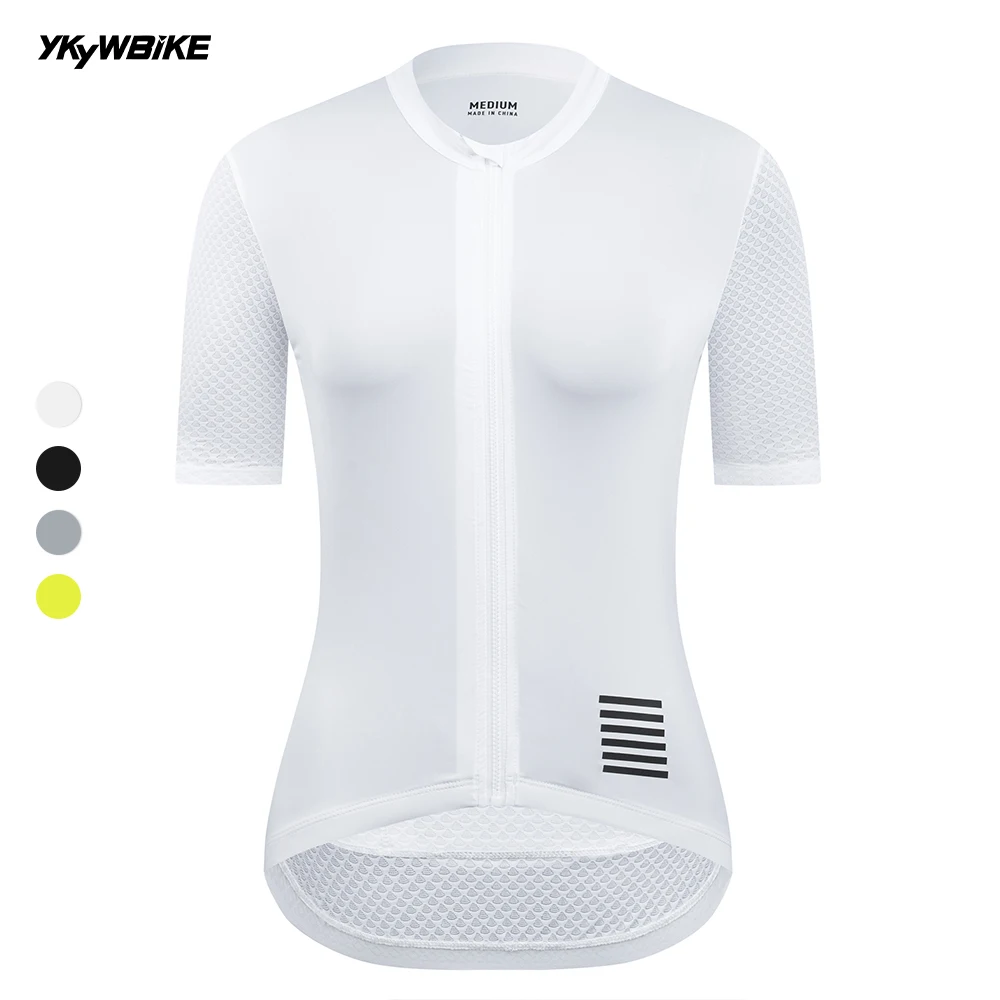 YKYWBIKE Women Cycling Jersey Short Sleeve Slim Female Bicycle Jersey Road Bike Shirt Pro Team Cycling Clothes Breathable