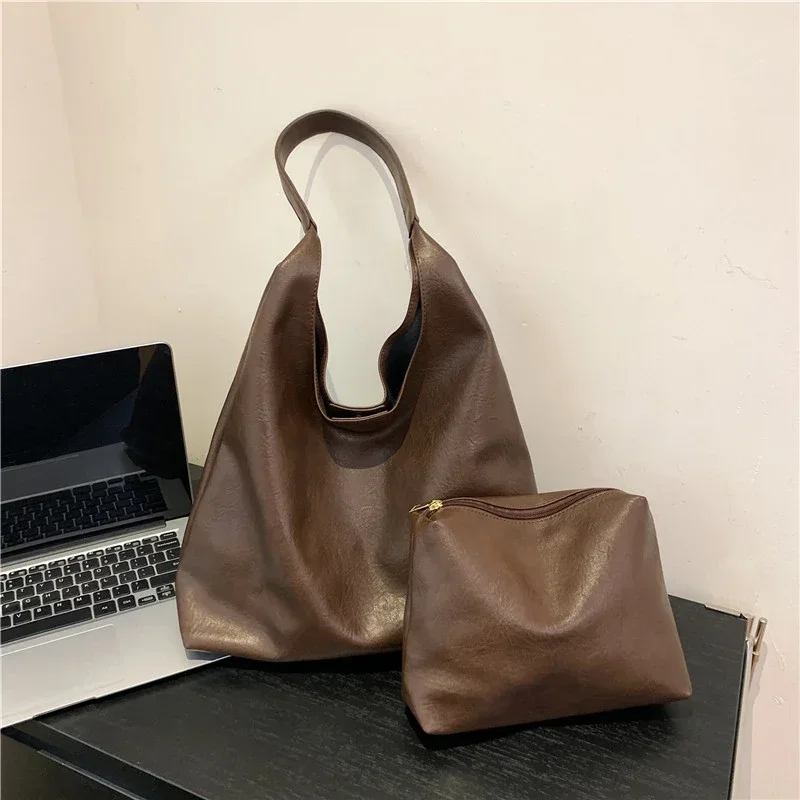 

High Capacity Solid Color Hasp Pu Shoulder Bags 2024 Versatile Hot Sale Simplicity Ladies Bag Bolsa Femininas Bolsas De Hombro