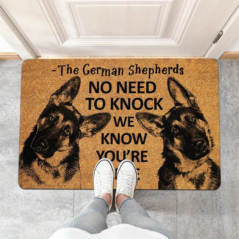 The German Shepherds No Need To Knock We Know You Re Here Printed Flannel Doormat For Front Door Pet Lover Home Decor Gift