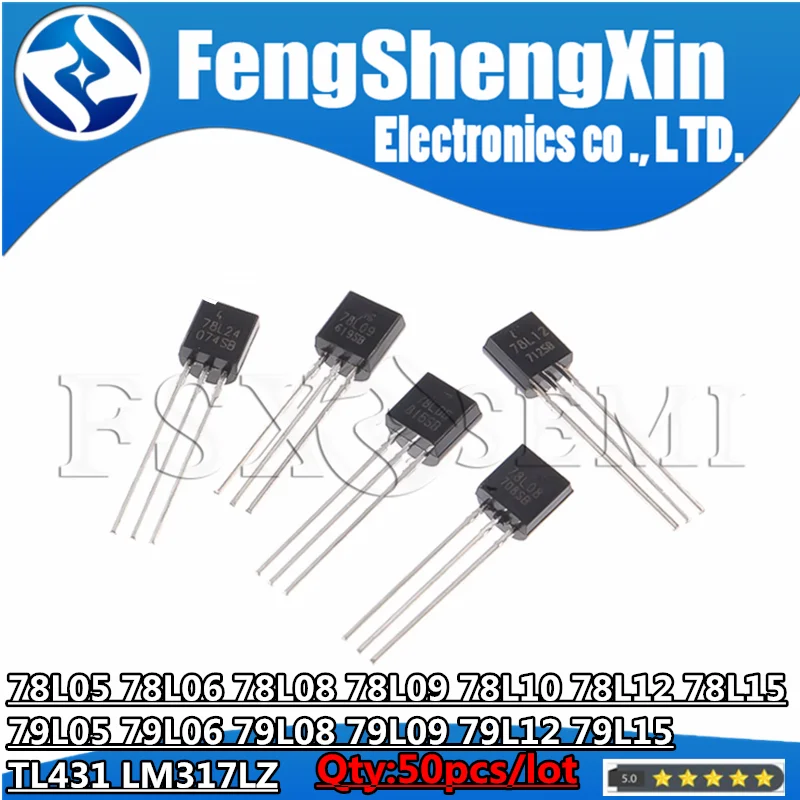 

50pcs/lot 78L05 78L06 78L08 78L09 78L10 78L12 78L15 79L05 79L06 79L08 79L09 79L12 79L15 TL431 LM317LZ LM317 TO-92 Transistor
