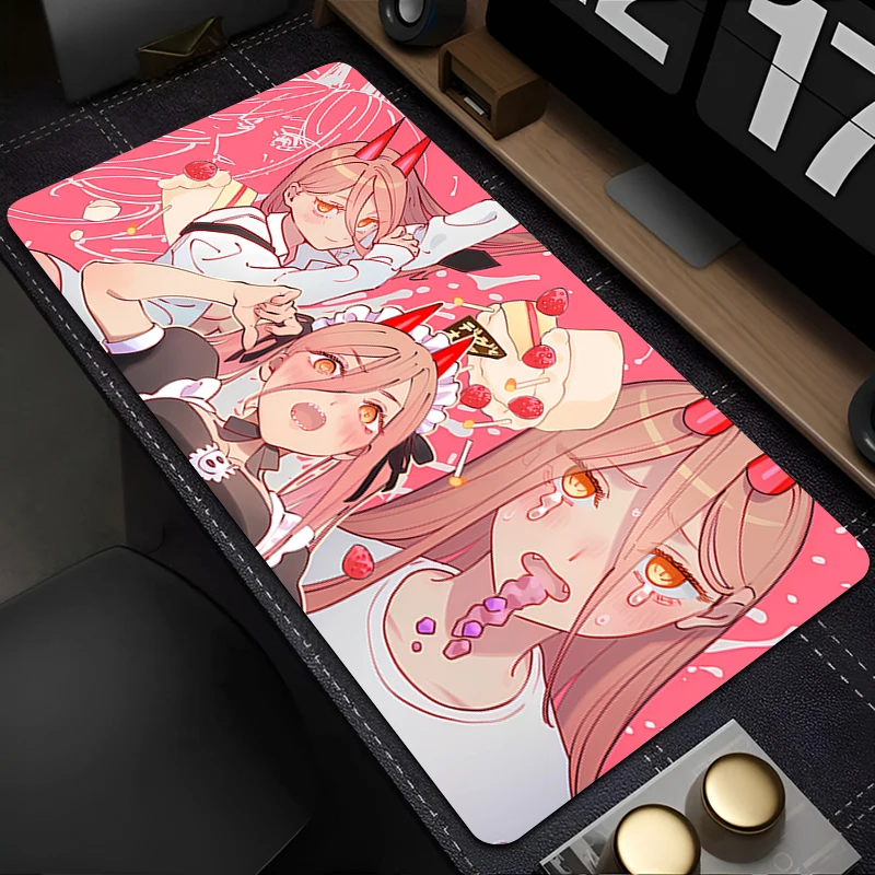 

Mousepad Laptop Mouse Pad Office PC Accessories Keyboard Pad Rubber Cup Mat C-chainsaw Man Power Soft Mouse Mat Large Desk Mat