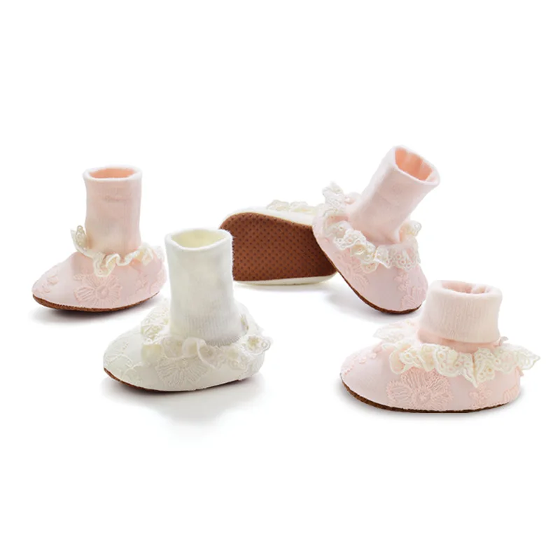 Winter Baby With Plush Front Step Cotton Shoes 0-1 Year Old Female Baby Warm and Sweet Princess Shoes Baby Cotton Shoes Socks