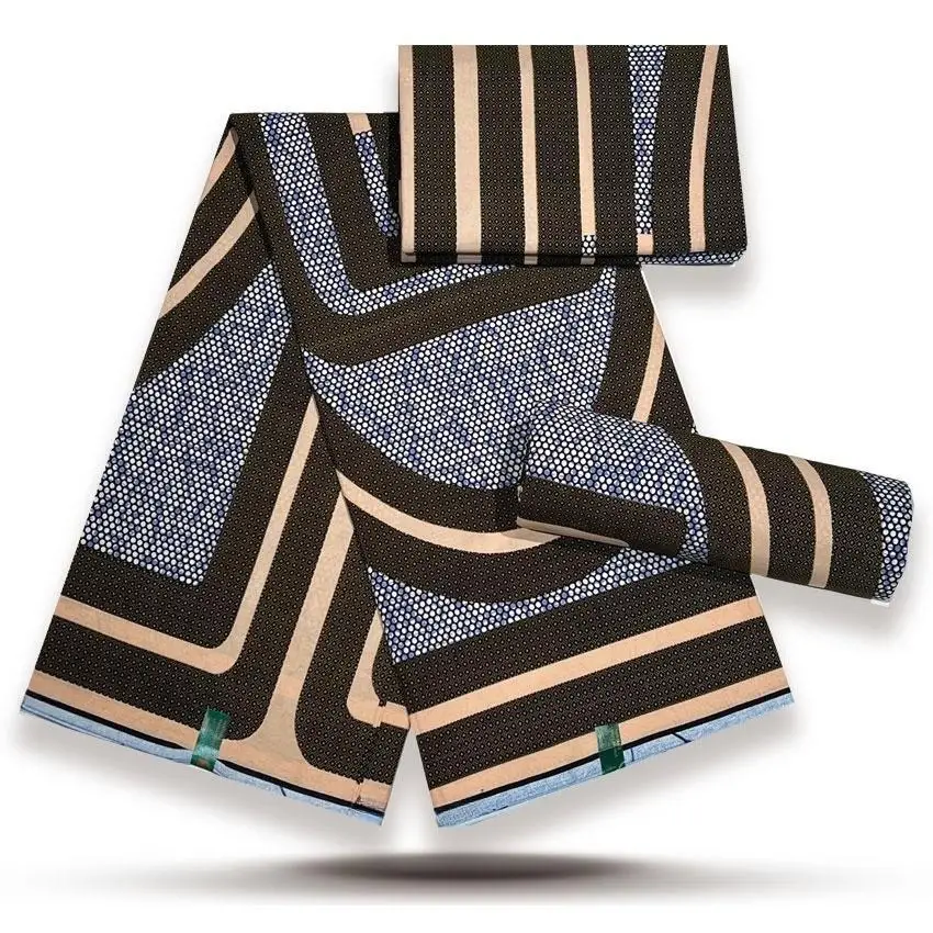 

Latest African Wax Prints Fabric Guaranteed Real Wax 6Yard African 100% Cotton Batik Ankara Fabric For Party DIY Dress Y10