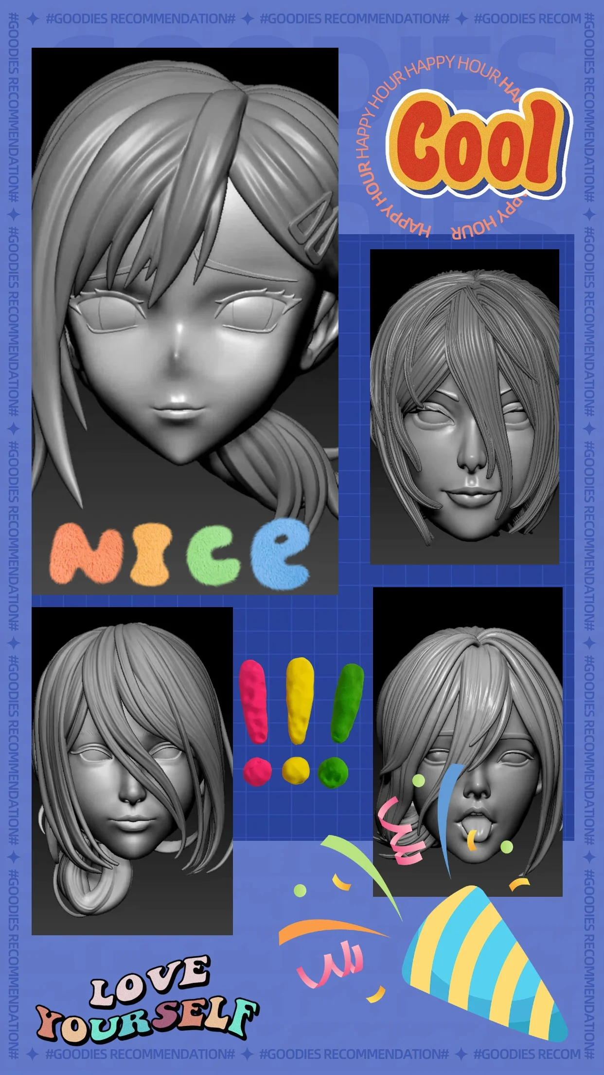 

【Unpainted】1/12 Scale Female Soldier Comic Chainsaw Man Character Collection White Head Sculpture Accessories For 6'' Figure