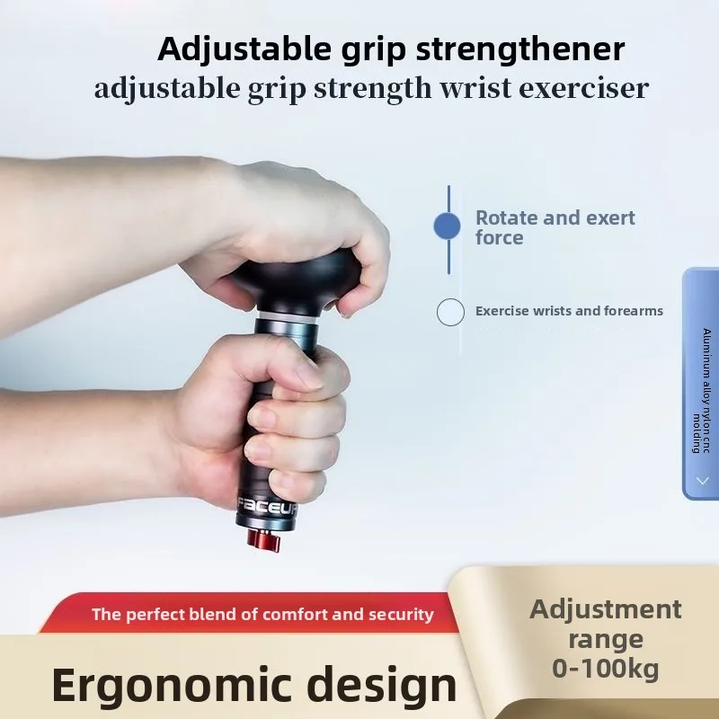 

Отрегулируйте силу захвата Сила запястья Тренажер для предплечья Сила захвата запястья Рука Алюминиевый сплав Нейлоновый материал