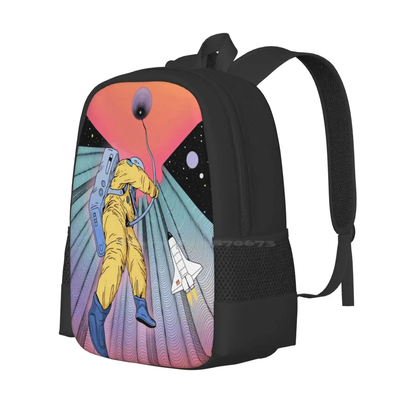 Ascension Large Capacity School Backpack Laptop Bags Astronaut Stars Galaxy Universe Planets Existence Space Shuttle Sun Moon