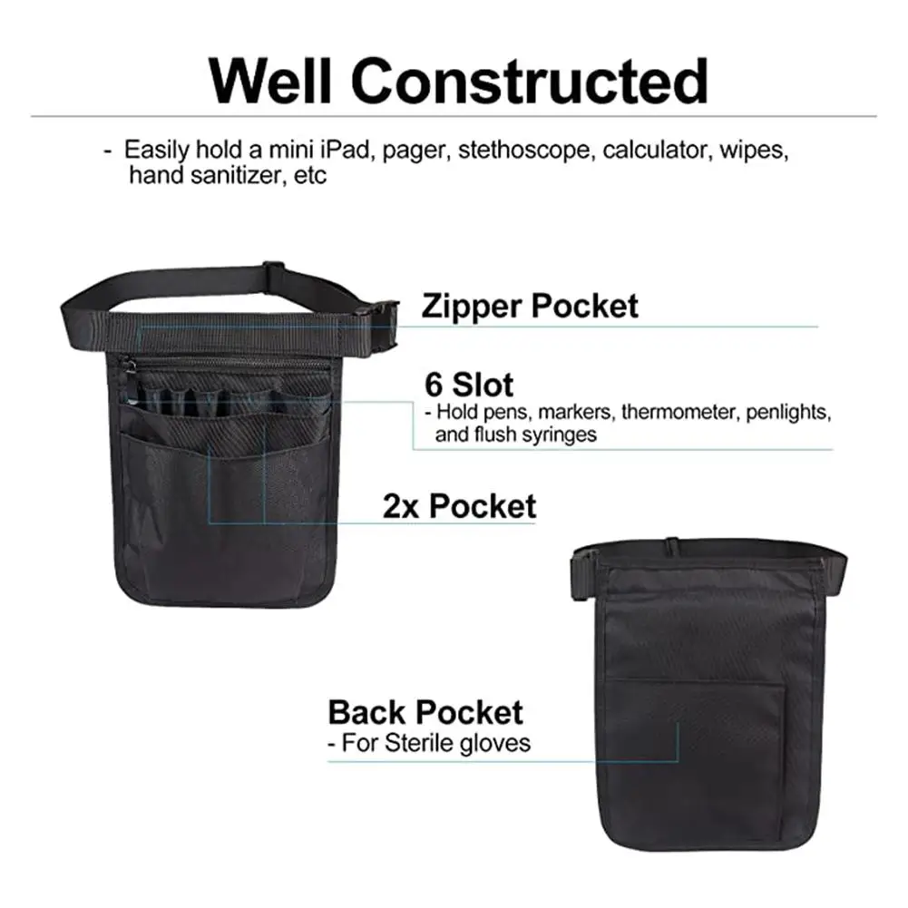 Solid Color Tool Waist Bag Medical Staff Universal Storage Pocket Supplies Medical Bag Tool Nurse Pocket Work Multi P8P5