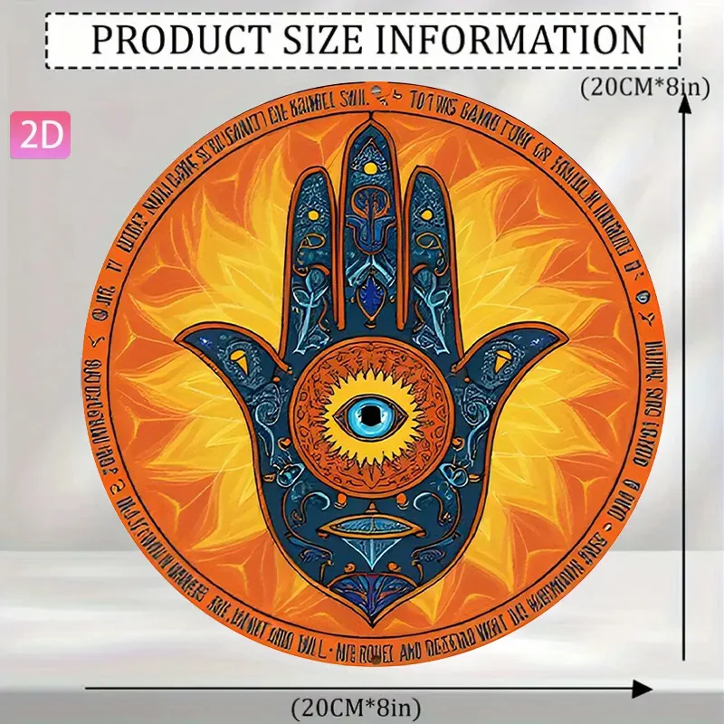 CIFBUY Vintage Aluminum Wall Art Waterproof Durable For Home Kitchen Bar Indoor Outdoor Hamsa Evil Eye Decor Sign