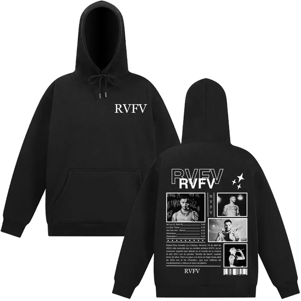 

Rapper RVFV Eltiburón Tour Graphic Fashion Aesthetic Trendy Hoodie Men's Retro Pullover Oversized Hip Hop Streetwear Sweatshirts