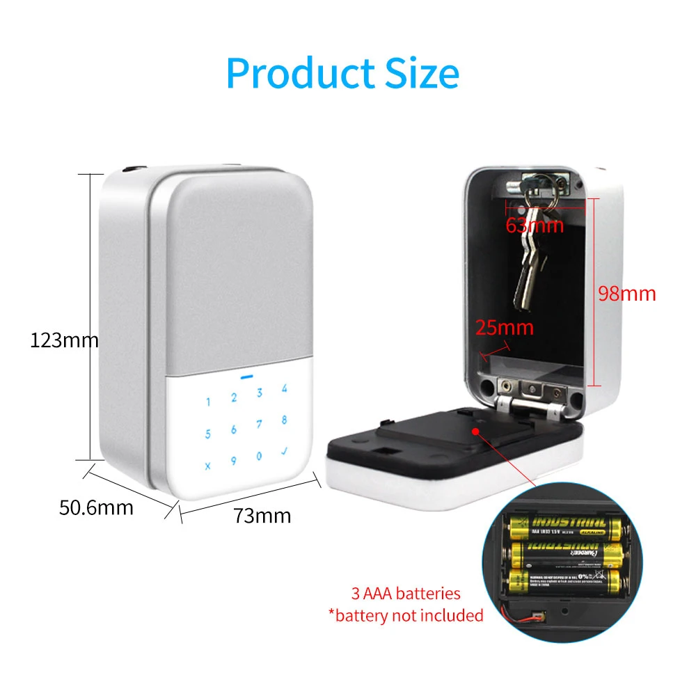 TTLOCK-Caja de almacenamiento para llaves, dispositivo de bloqueo secreto, APP de desbloqueo, resistente al agua, funciona con puerta de enlace