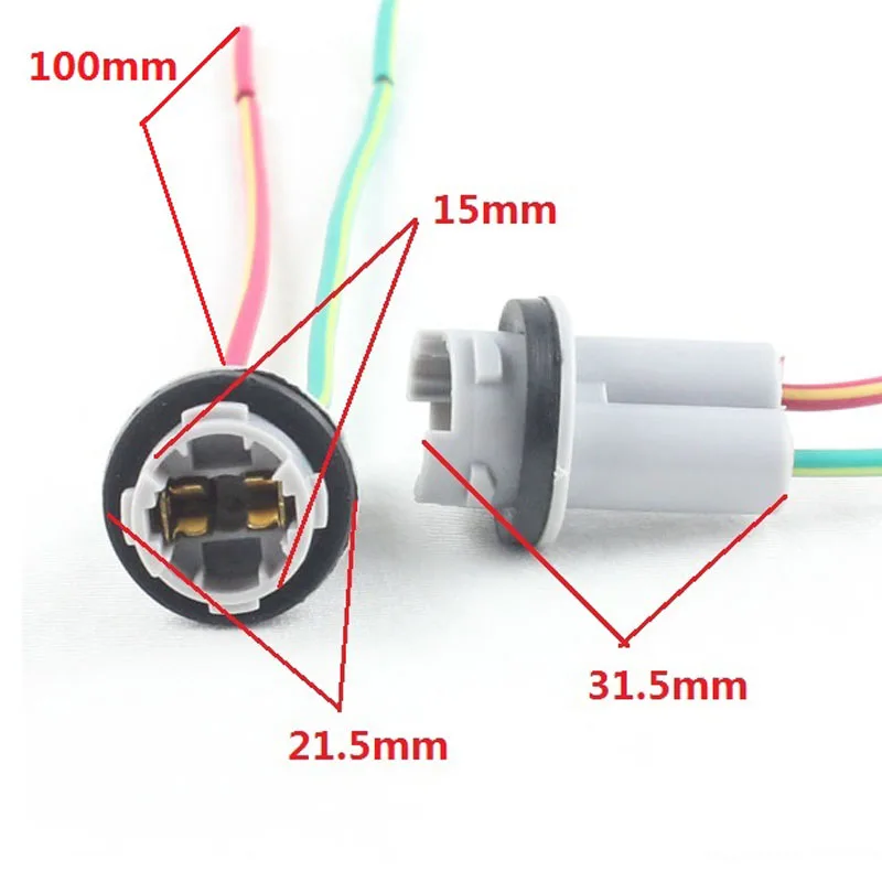 2x 501 T10 W5W Automobile Small LED Light Bulb Plug Wedge Hard Adaptor Socket Connector Car Lamp Holder Adapters Base
