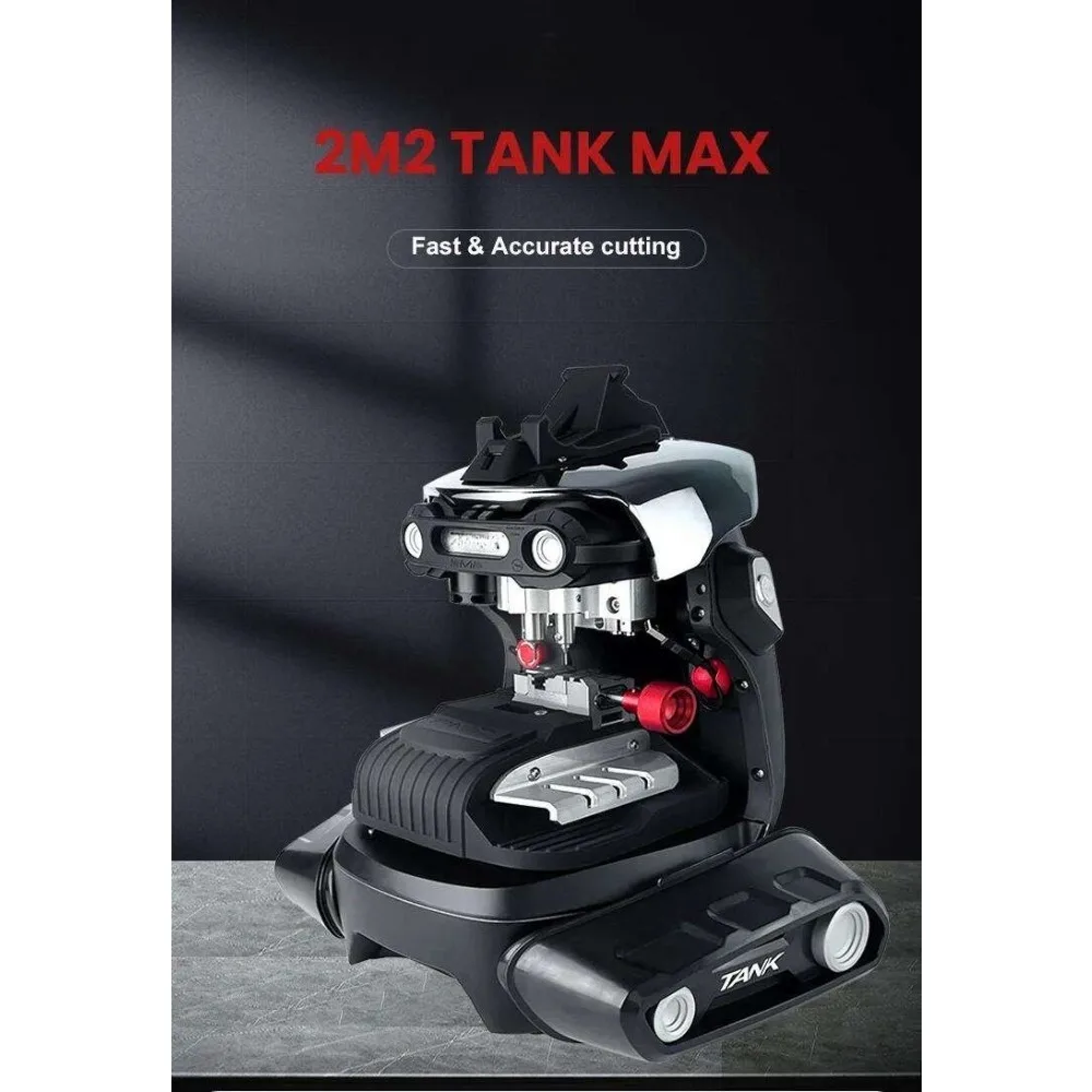 The latest 2M2 Magic Tank II Pro Automatic Car Key Cutting Machine, compatible with Android via Bluetooth and featuring a databa