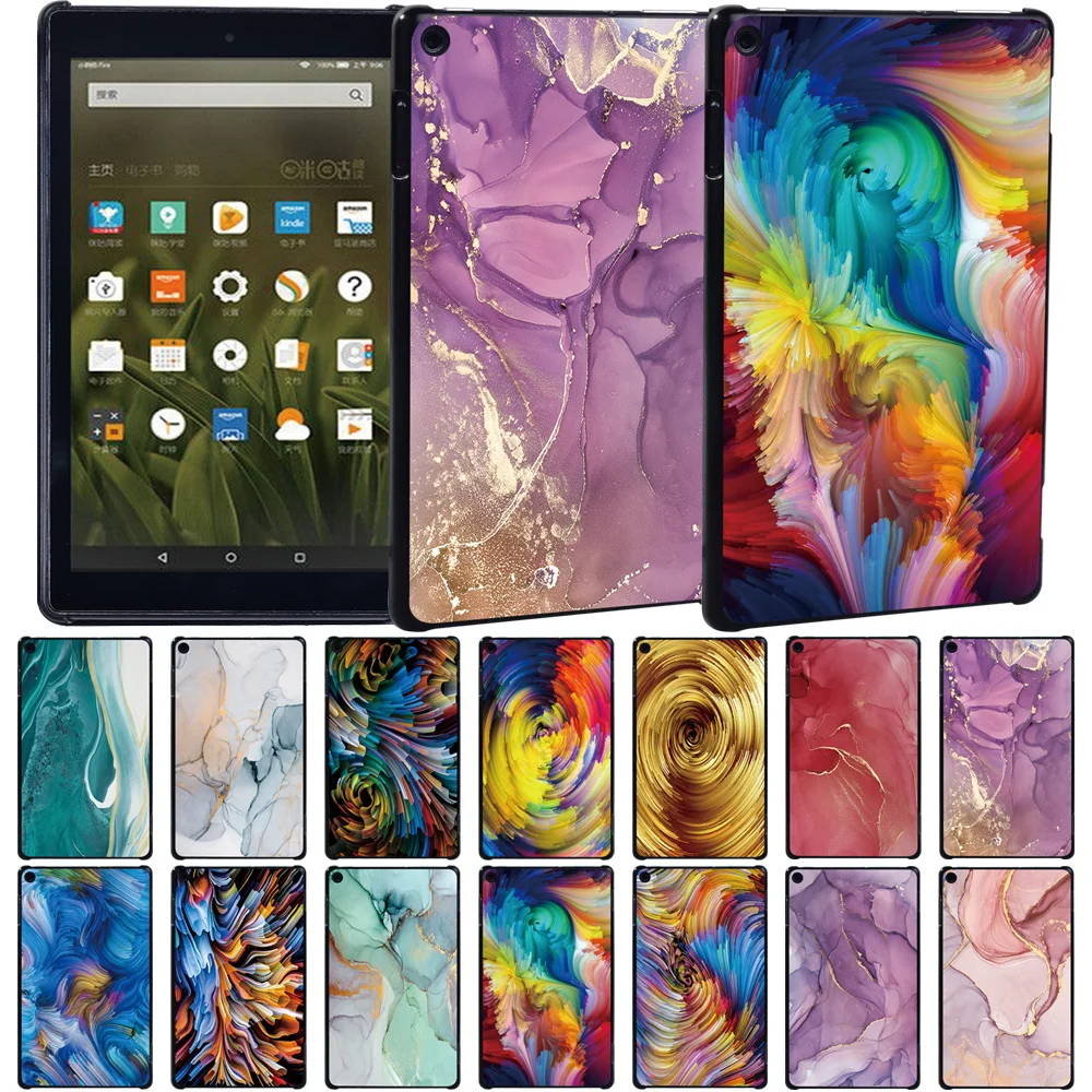 Cover for Fire HD 8 Plus/Fire HD 10 11th/Fire 7/HD 8 6th/7th/8th Gen /HD 10 5th/7th/9th Watercolor Print Tablet Hard Back Case