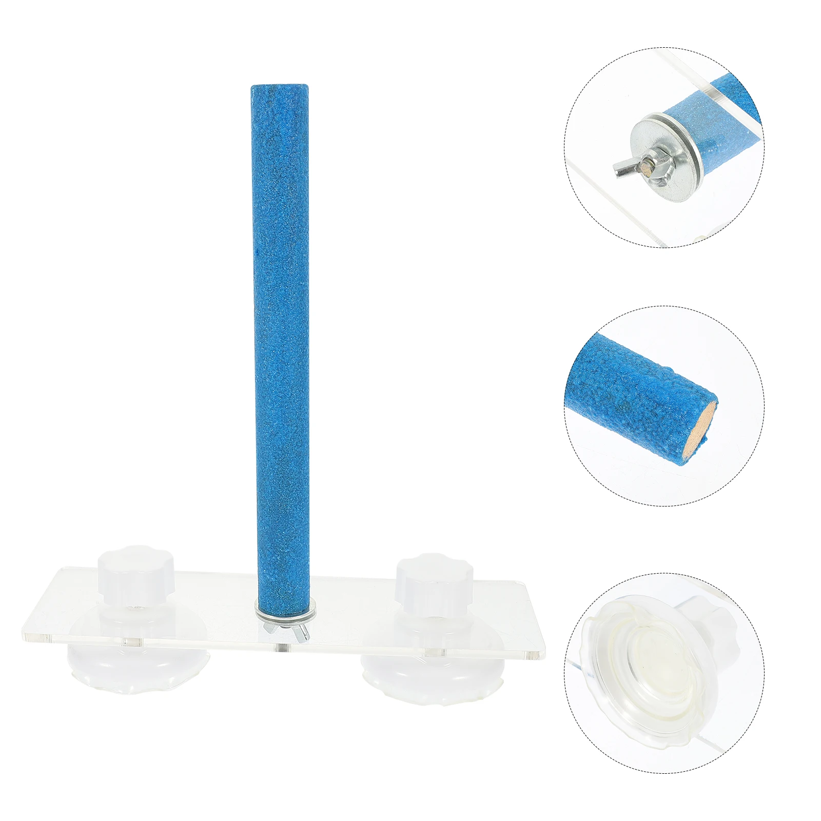 

Premium Wood Bird Cage Stand Pole With Suction Cup Durable Parrot Perch Rod For Cockatiel Chewing Play Blue Color