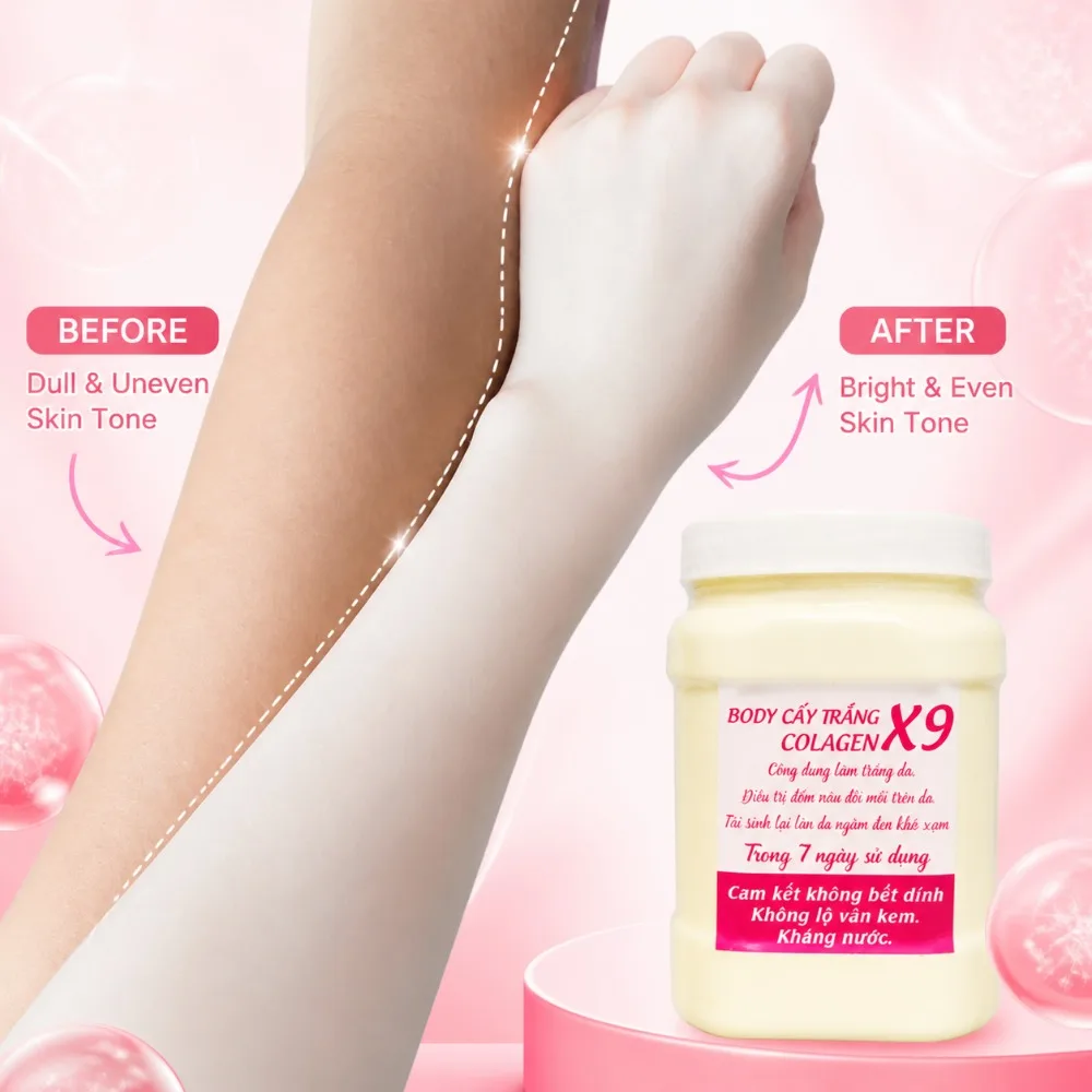 Whitening Brightening Body Lotion 2Pcs Collagen X9 Alpha Arbutin 3+ Non-Sticky Moisturizing Full Body Daily Skin Care Unisex
