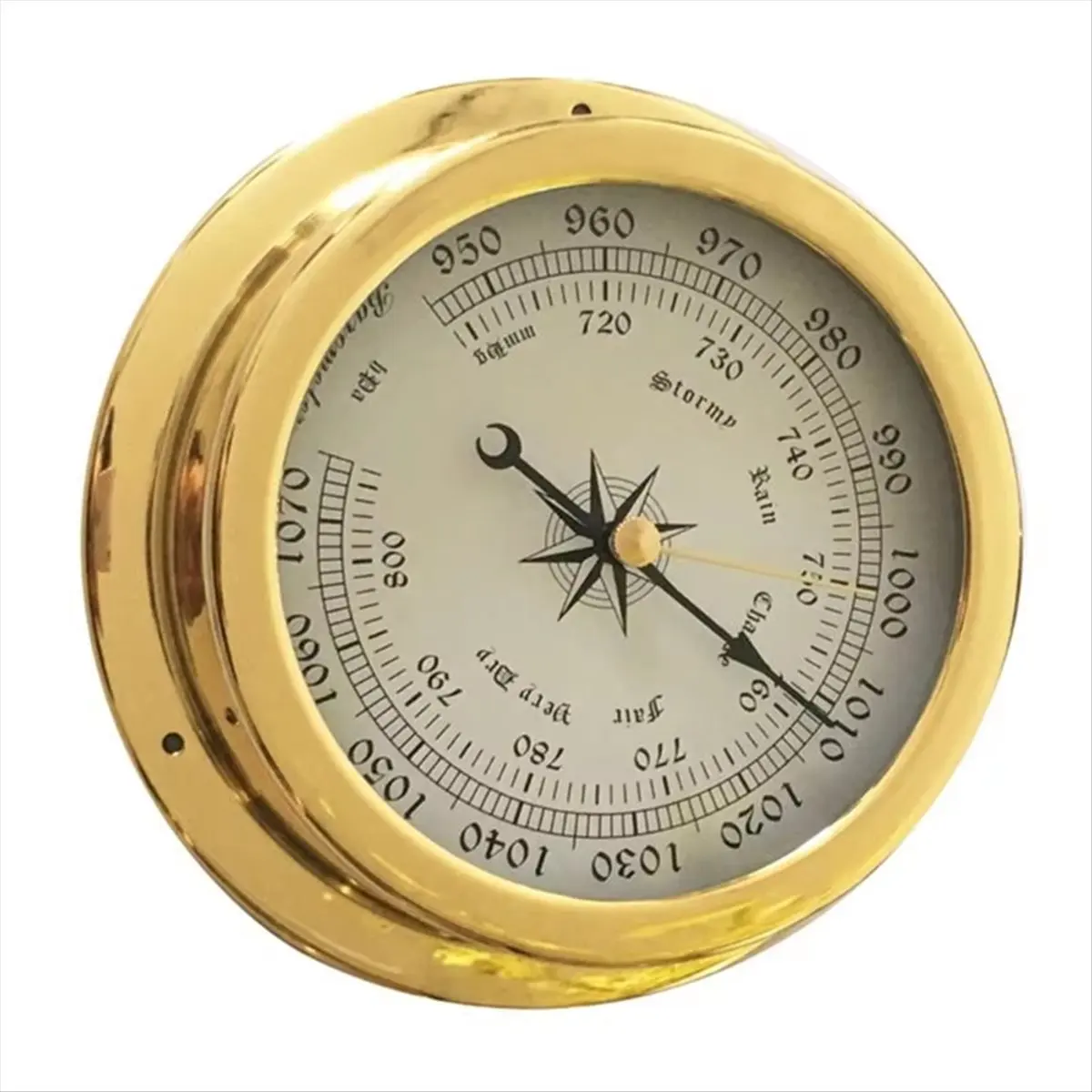A32I 4 Pcs Boat Barometer Clock Thermometer Hygrometer Weather Station Set Wall Mounting Type Brass for Case for Shell Light