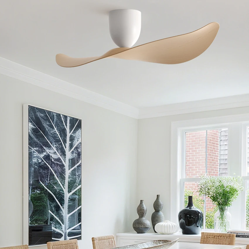 FUMANJIA 52 inch Ceiling Fan No Light  DC Motor 6-Speed Remote Control 2-Blade for Indoor Home Office Summer Winter Reversible