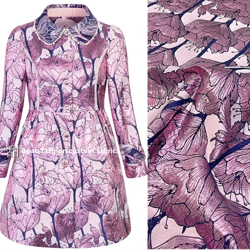 

Парчовая жаккардовая ткань с цветочным тиснением, платье-блейзер, одежда, европейский бренд, модный дизайн, оптовая продажа, ткань