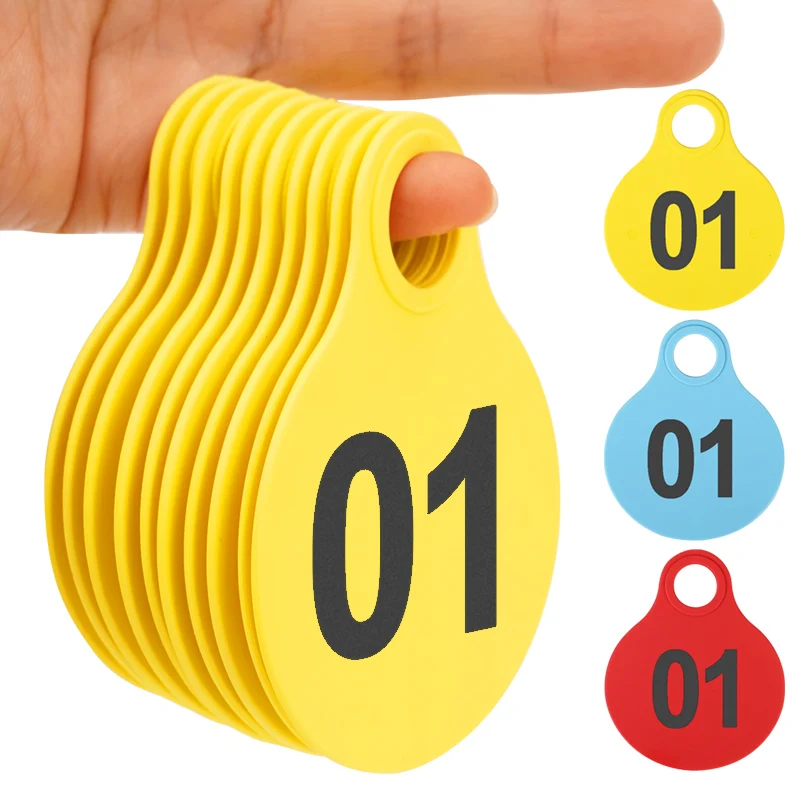 001-100 Cattle TPU Hanging Tags / Copper Needle Ear Tag Farm Animals Identification Card High Quality Durable Cow Sheep Ear Tags