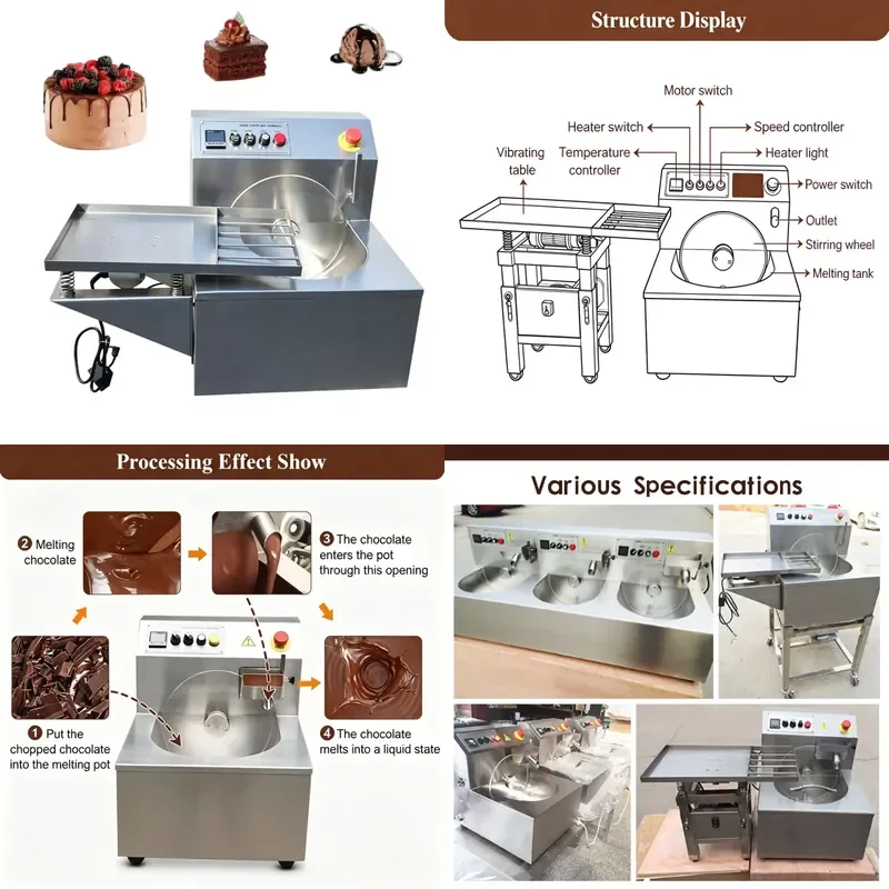 Hot Selling Chocolate Melting Machine Making Equipment with Vibration Function Thermostat for Home Commercial Use