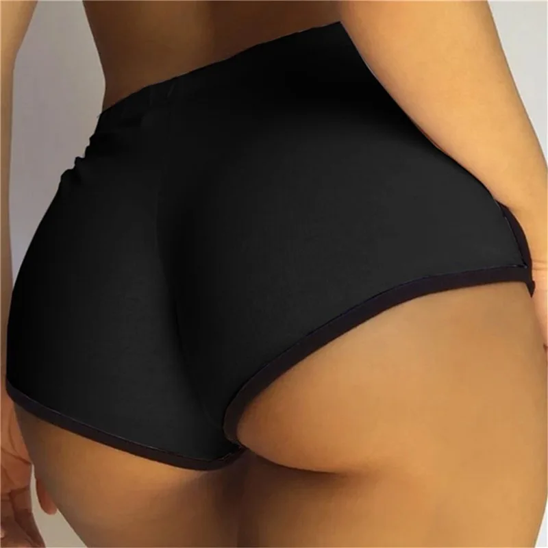 Mini short de sport monochrome pour femme, short décontracté pour femme, coupe couvertes sexy, pantalon femme mi-audiElastic