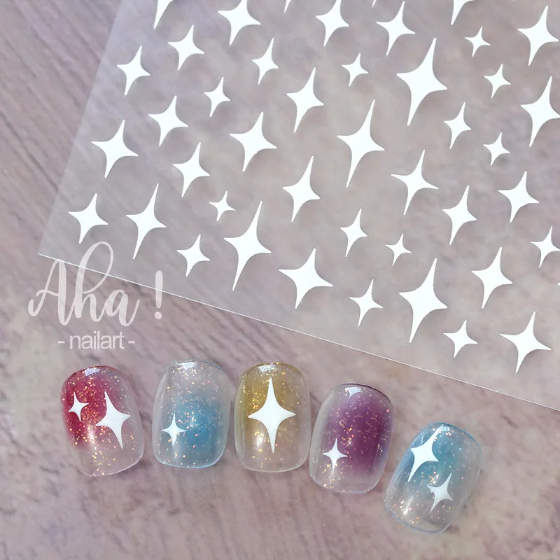 

1pc 3D Moon Star Bronzing Gold Silver Nail Stickers Slider Nail Art Decoration Decals DIY Adhesive Manicure Accessories