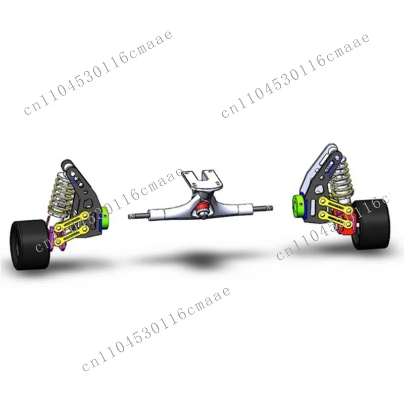 2 pcs, black + silver, metal Diy skateboard accessories, rear shock bridge, skateboard, suspension bridge 8 inches