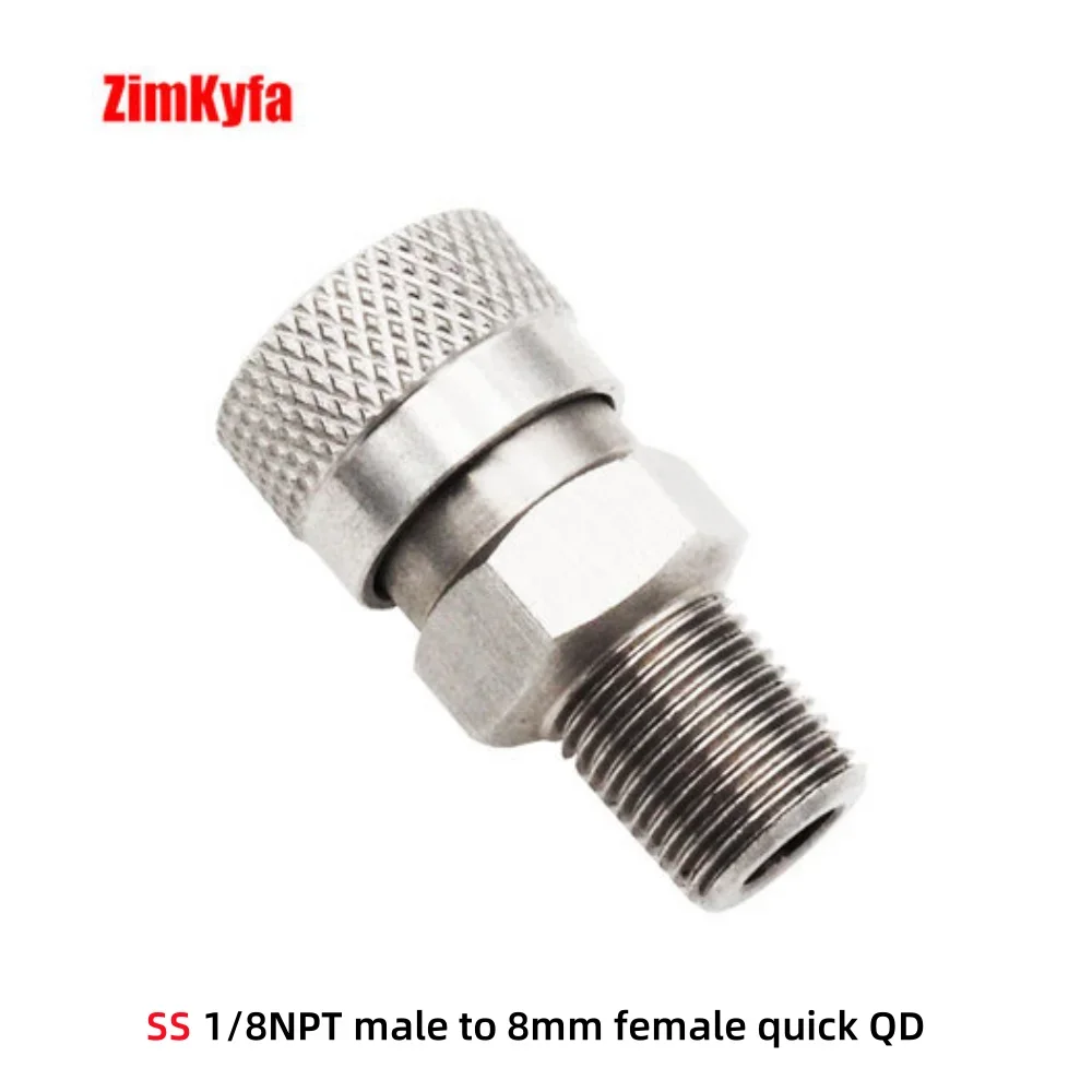 HPA GAS Foster Quick Disconnect AIR CO2 QC02 M10 NPT BSP G1/8" Füllnippel Stecker/Buchse Adapter Kopplerstecker 8mm – Detail 12