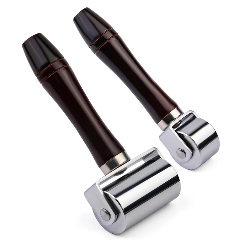 26Mm+60Mm Leather Press Edge Roller, Wooden Handle Leather Rolling Craft Roller Leather Edge Creaser